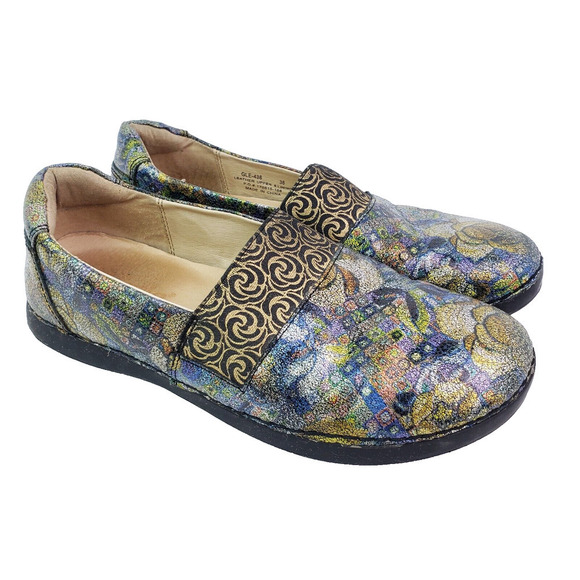 Alegria Glee Gypsy Rose Womens Sz 8-8.5 Floral Metallic Multi Leather Clog Shoes - Picture 1 of 10